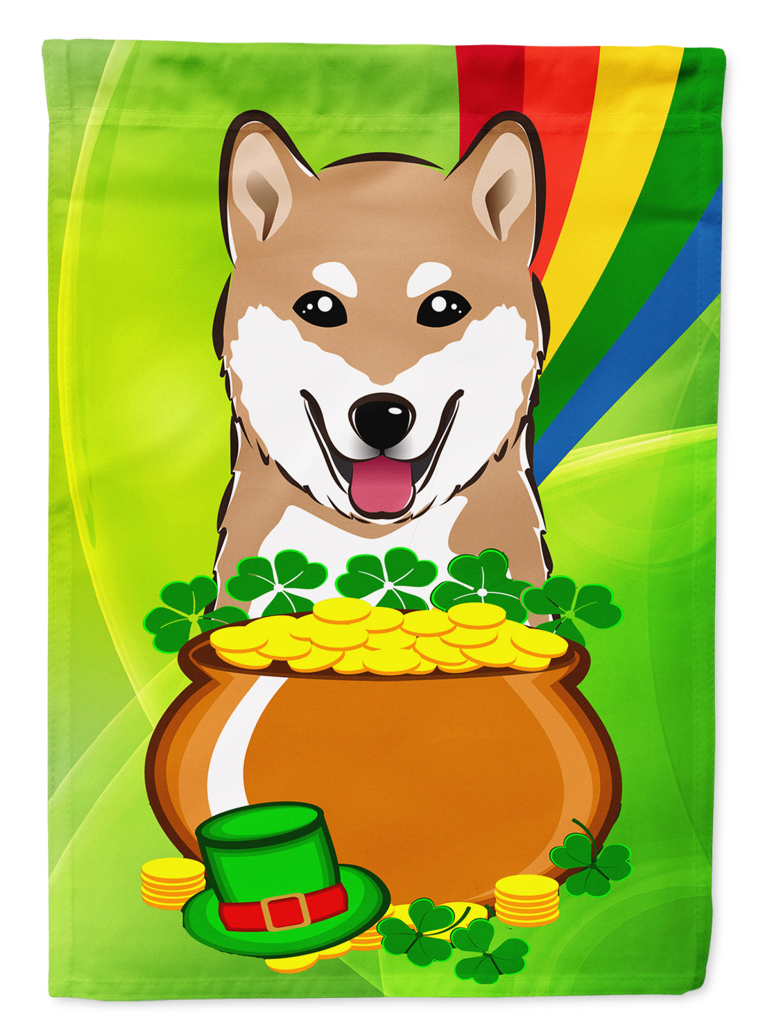 Shiba Inu St. Patrick's Day Flag Garden Size BB1969GF.