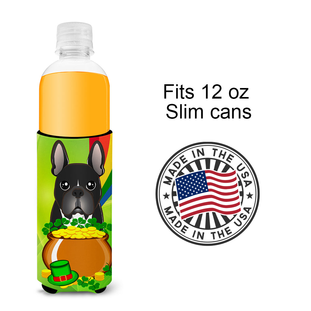 French Bulldog St. Patrick's Day  Ultra Beverage Insulator for slim cans BB1971MUK  the-store.com.