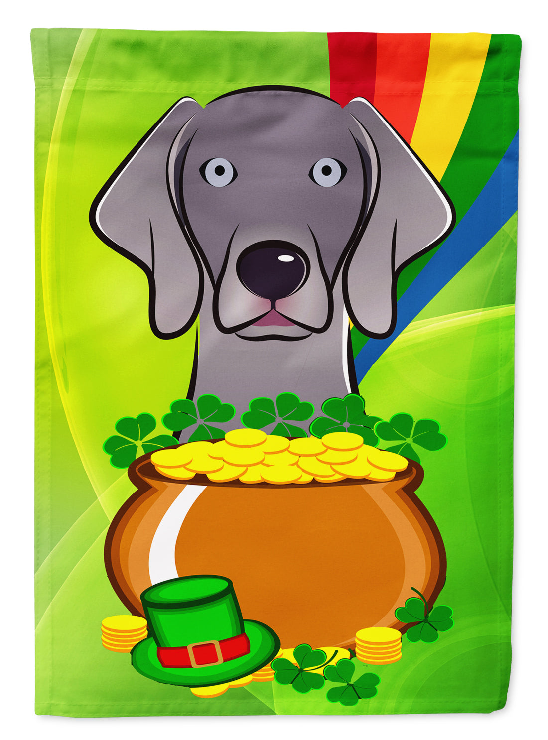 Weimaraner St. Patrick's Day Flag Canvas House Size BB1975CHF  the-store.com.