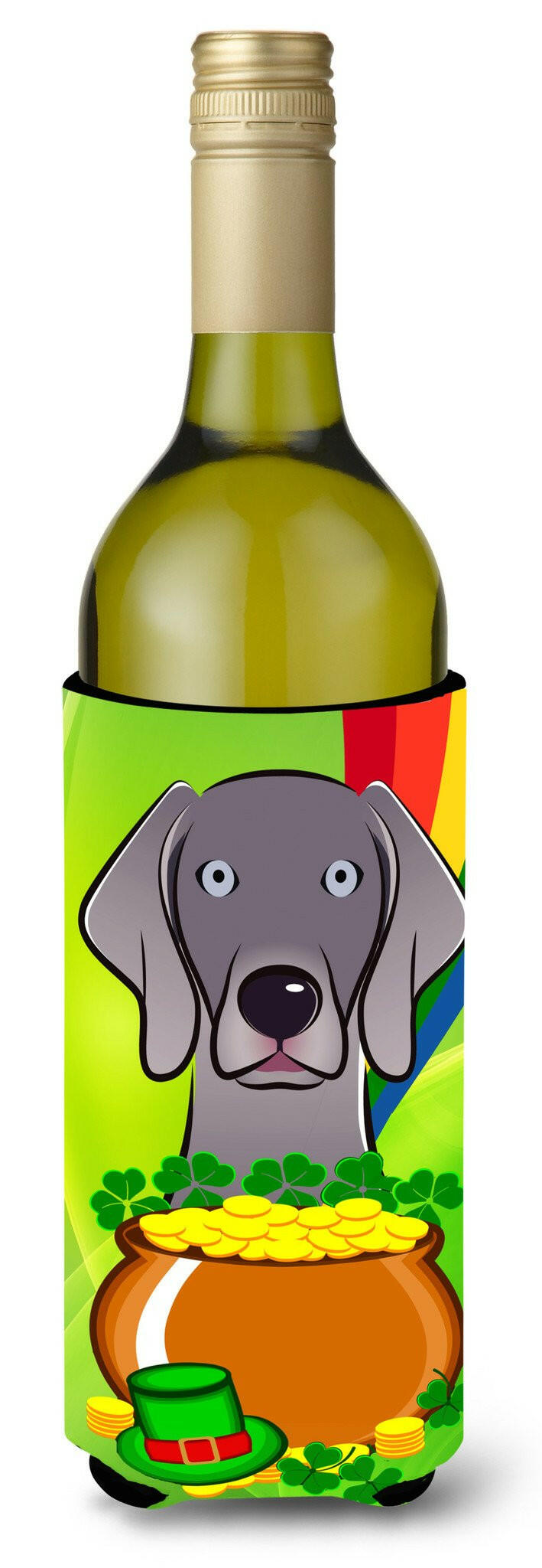 Weimaraner St. Patrick's Day Wine Bottle Beverage Insulator Hugger BB1975LITERK by Caroline's Treasures