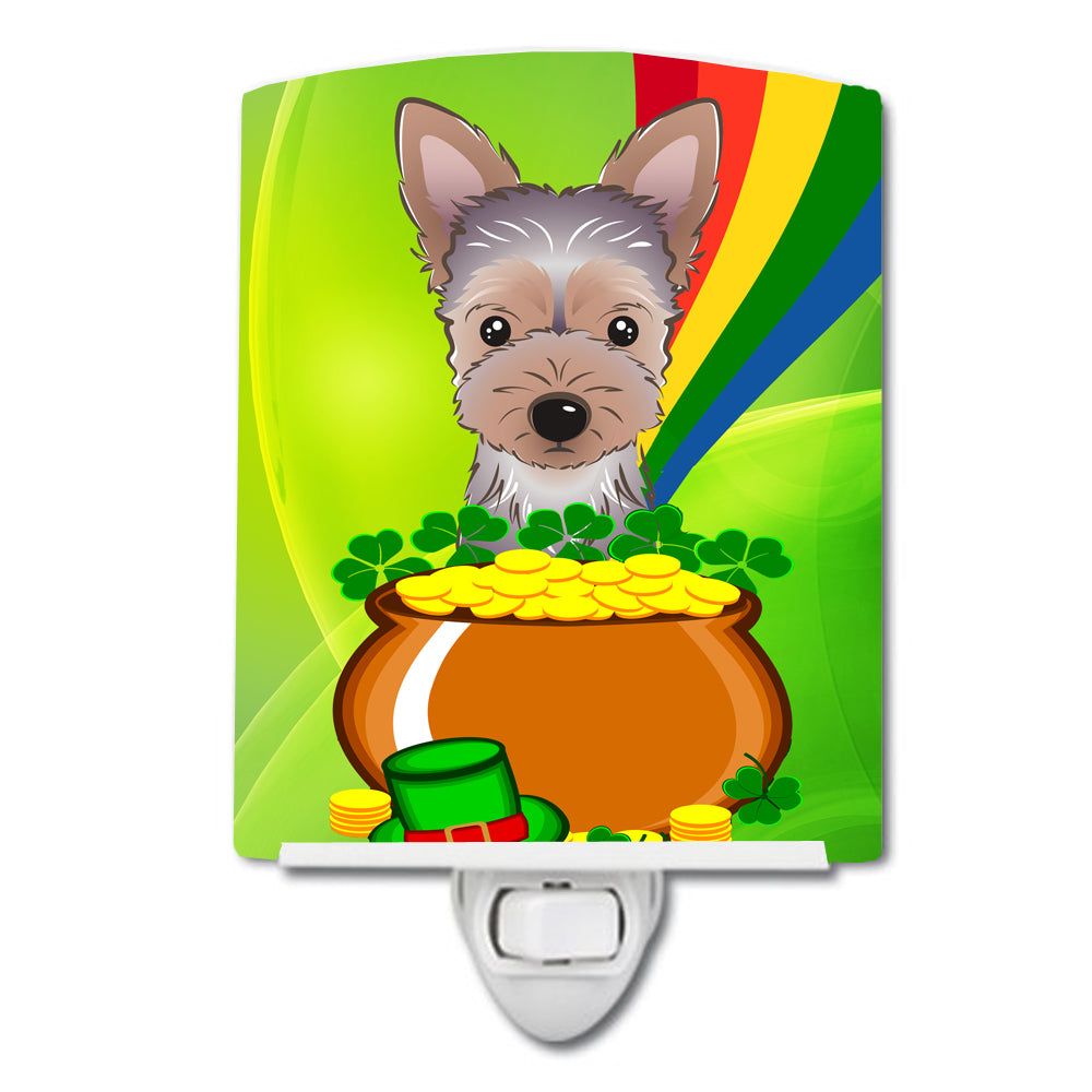 Yorkie Puppy St. Patrick's Day Ceramic Night Light BB1976CNL - the-store.com