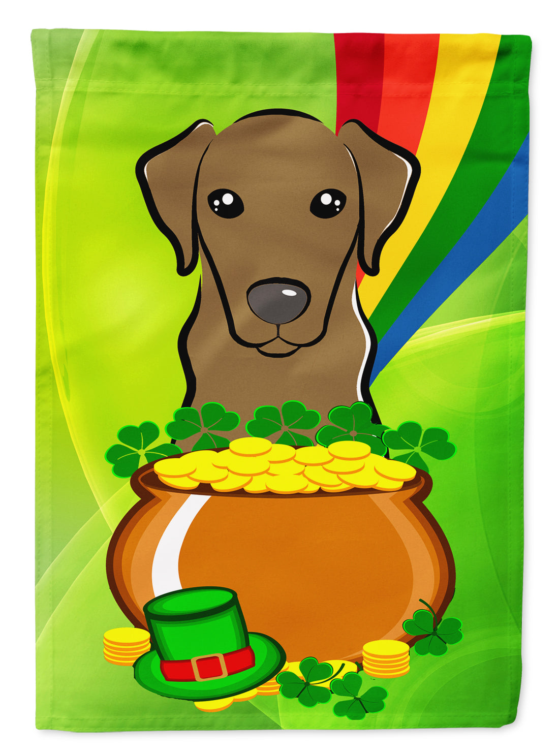 Chocolate Labrador St. Patrick's Day Flag Garden Size BB1978GF.