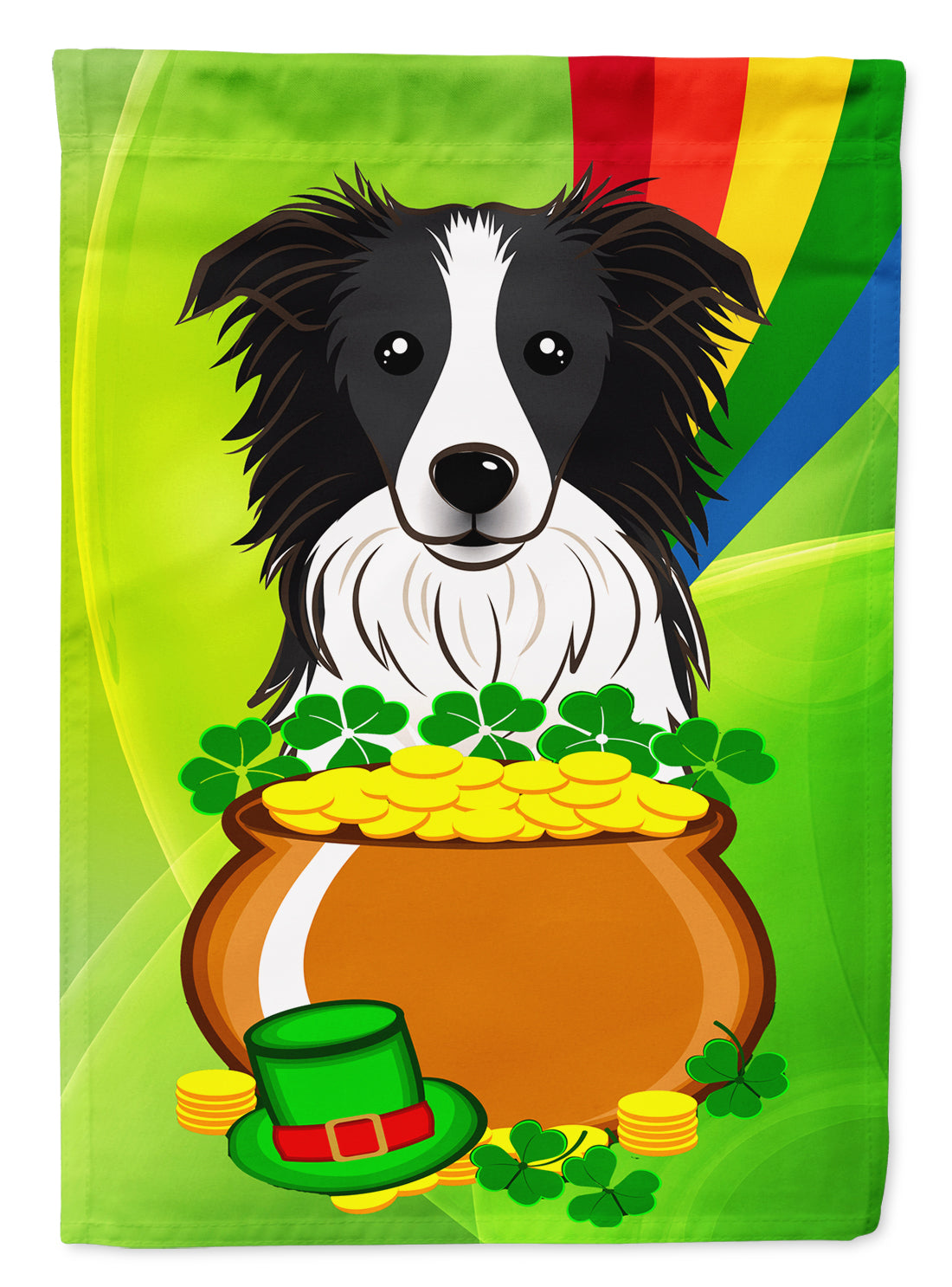 Border Collie St. Patrick's Day Flag Garden Size BB1985GF.