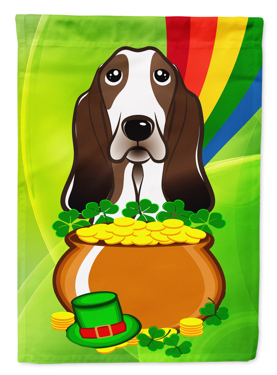 Basset Hound St. Patrick's Day Flag Garden Size BB1987GF.