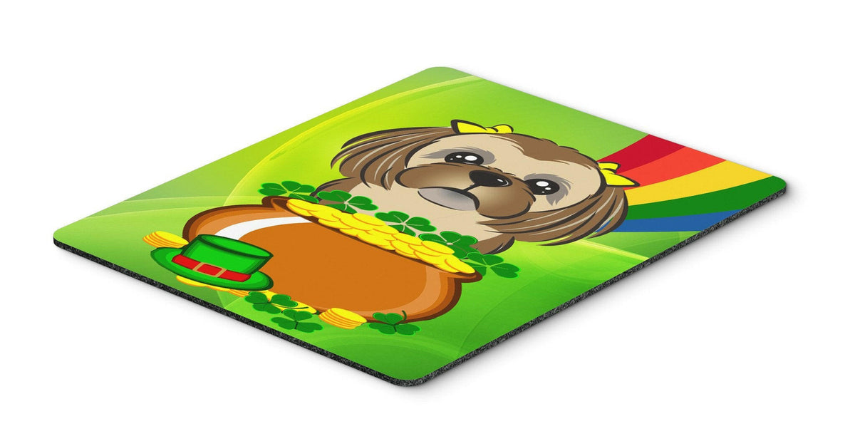 Chocolate Brown Shih Tzu St. Patrick&#39;s Day Mouse Pad, Hot Pad or Trivet BB1993MP by Caroline&#39;s Treasures