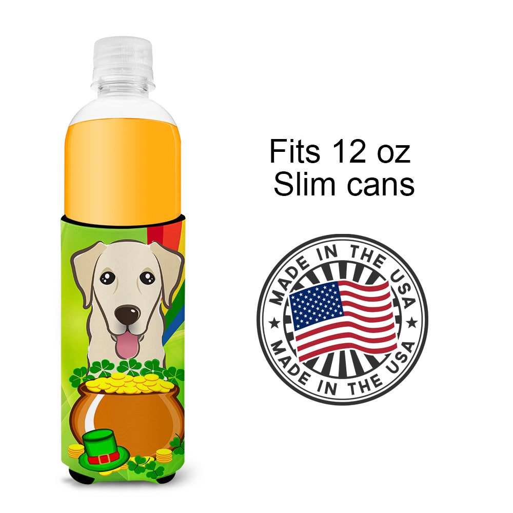 Golden Retriever St. Patrick's Day  Ultra Beverage Insulator for slim cans BB1996MUK  the-store.com.