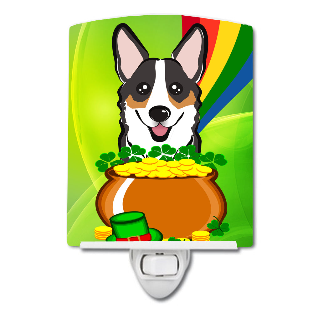 Tricolor Corgi St. Patrick&#39;s Day Ceramic Night Light BB1999CNL - the-store.com