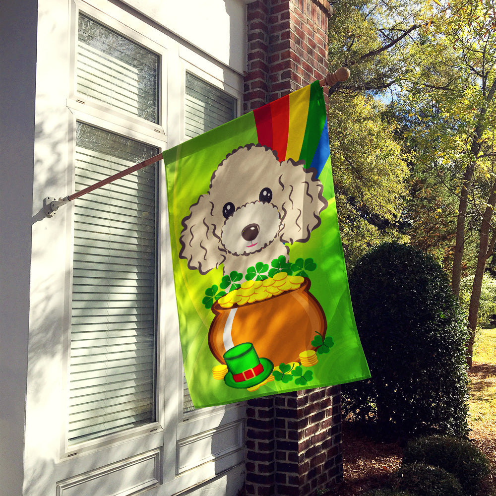 Buff Poodle St. Patrick's Day Flag Canvas House Size BB2002CHF  the-store.com.