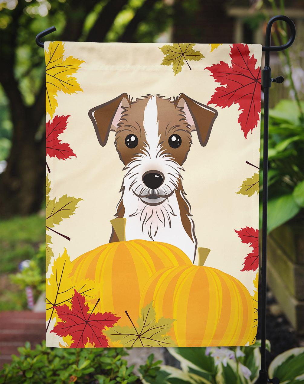 Jack Russell Terrier Thanksgiving Flag Garden Size BB2008GF.