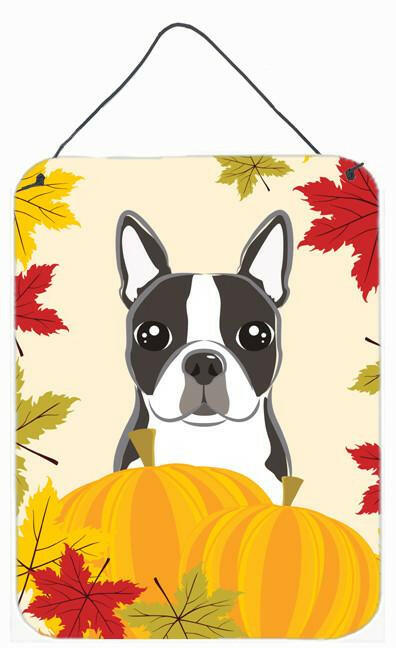 Boston Terrier Thanksgiving Wall or Door Hanging Prints BB2009DS1216 by Caroline's Treasures