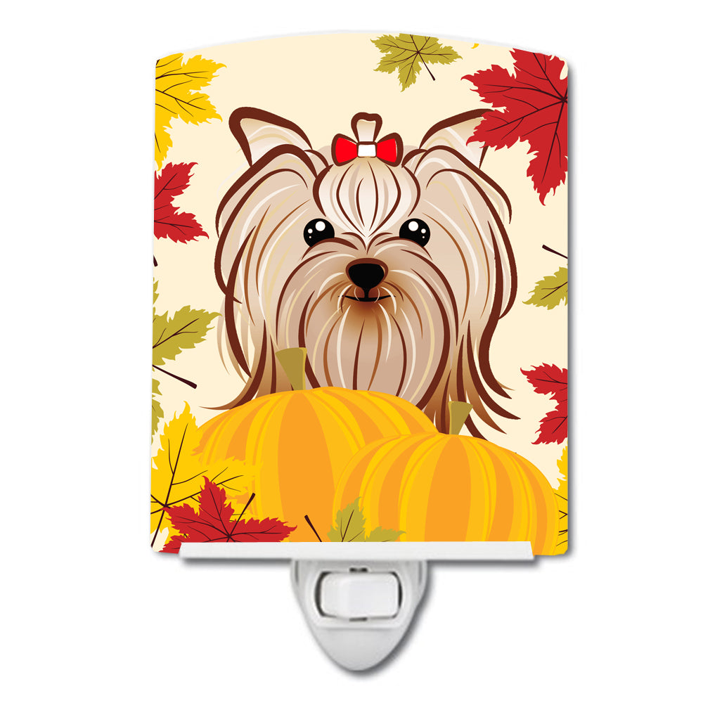 Yorkie Yorkishire Terrier Thanksgiving Ceramic Night Light BB2010CNL - the-store.com