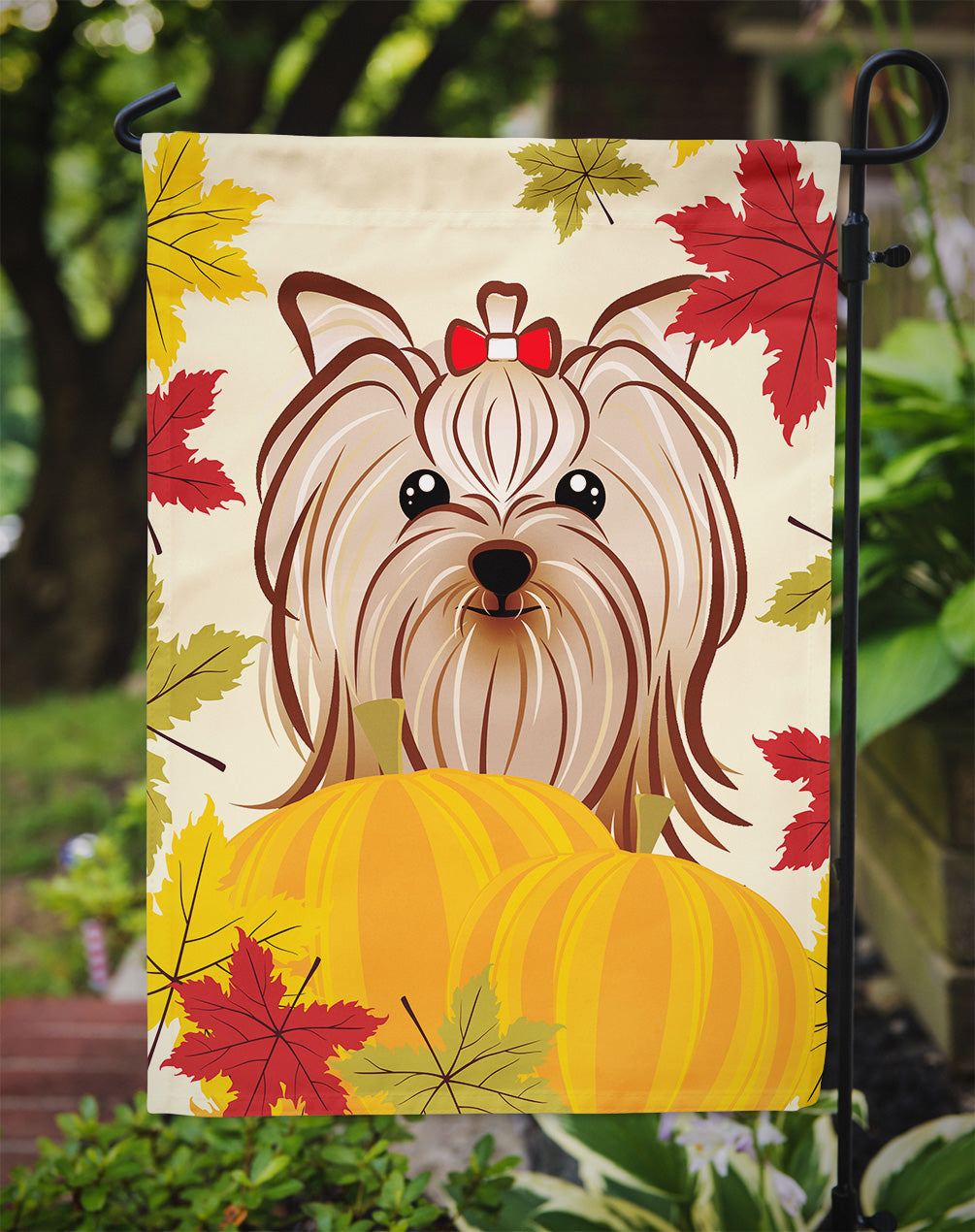 Yorkie Yorkshire Terrier Thanksgiving Flag Garden Size BB2010GF.