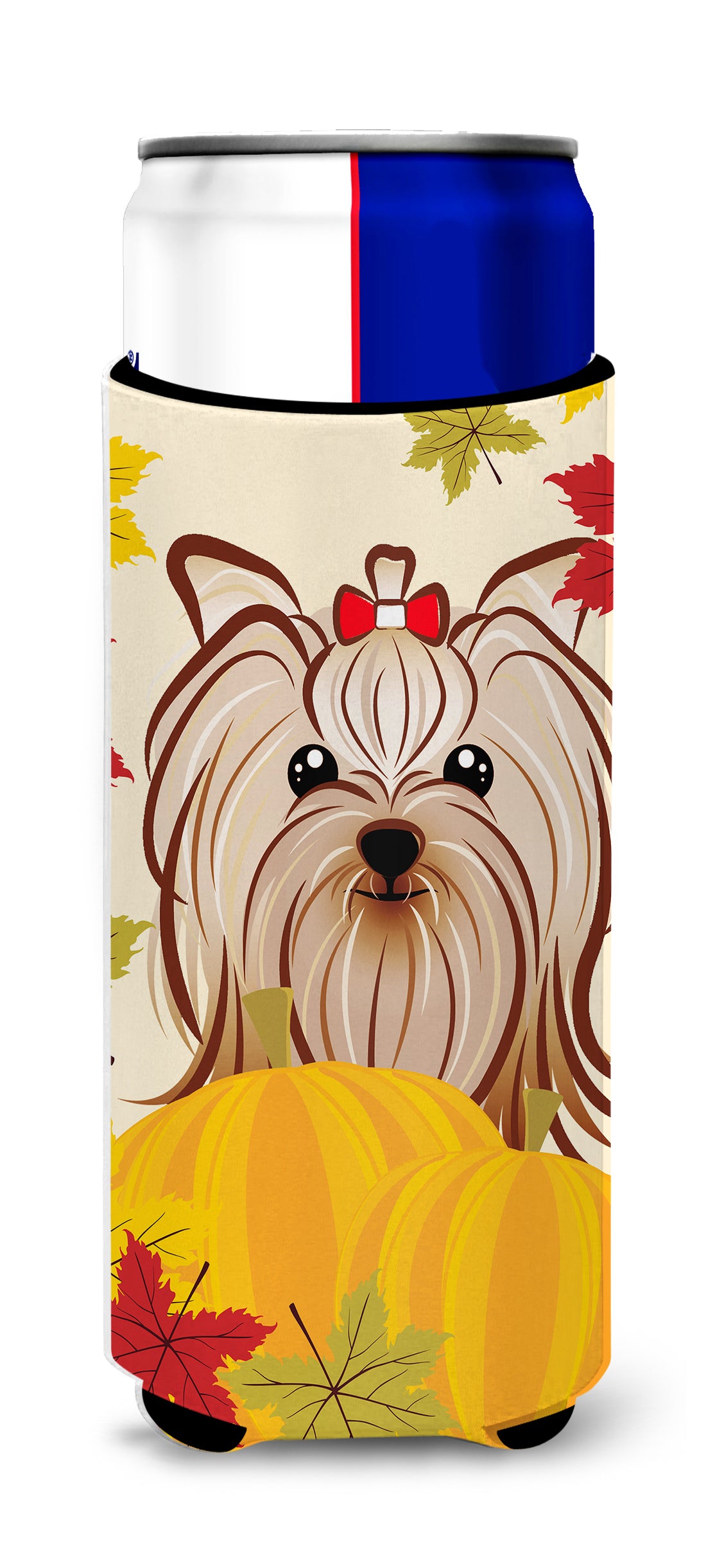 Yorkie Yorkshire Terrier Thanksgiving  Ultra Beverage Insulator for slim cans BB2010MUK  the-store.com.