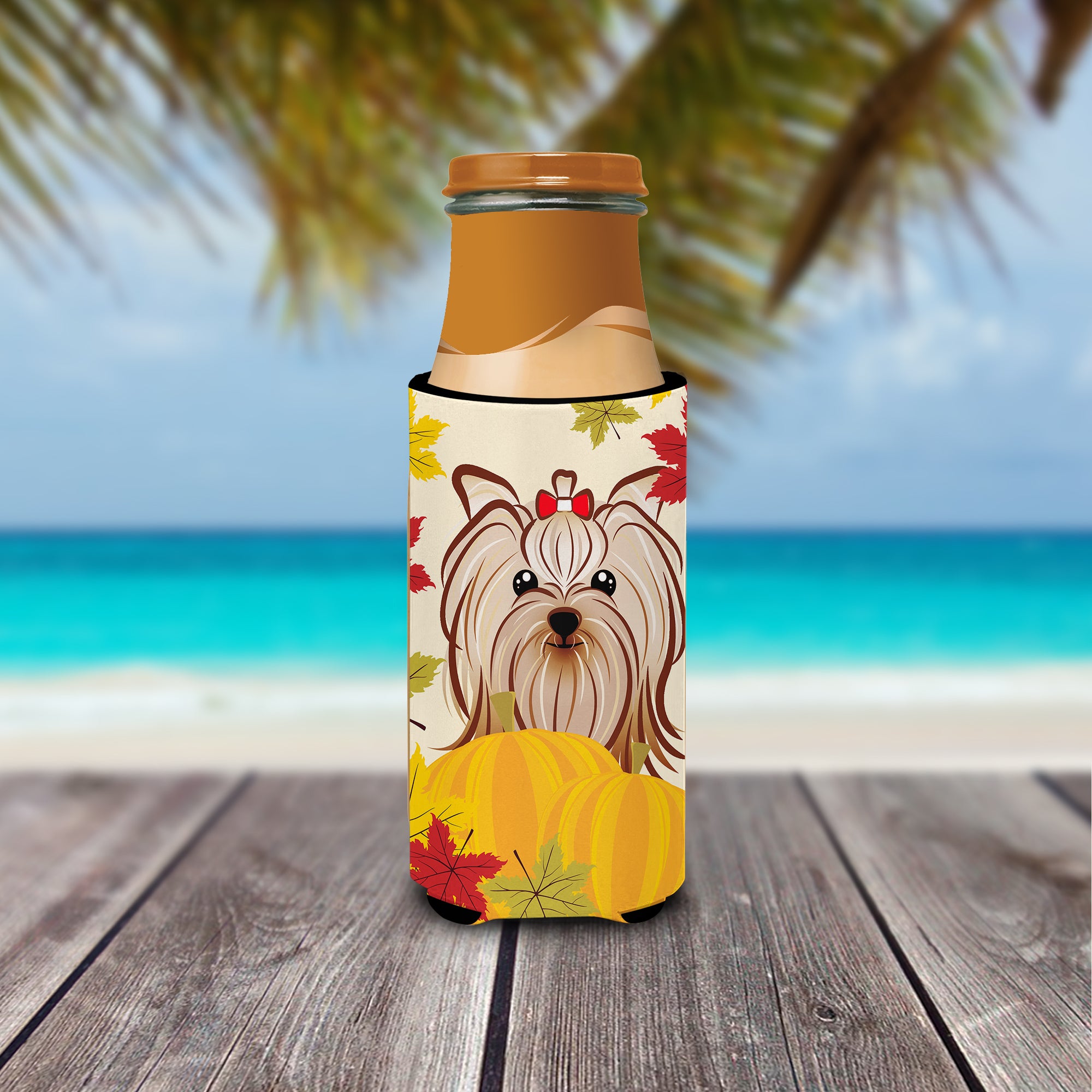 Yorkie Yorkshire Terrier Thanksgiving  Ultra Beverage Insulator for slim cans BB2010MUK  the-store.com.