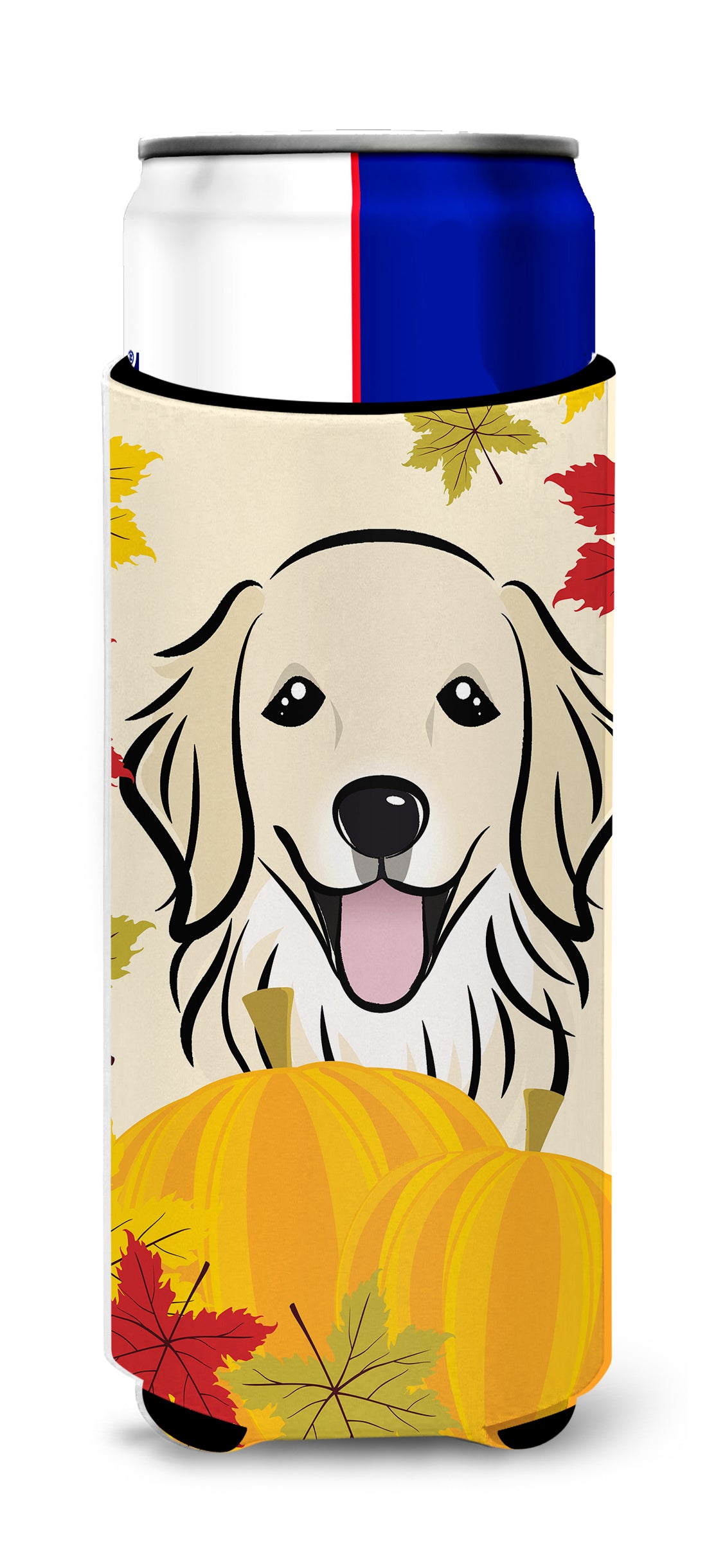 Golden Retriever Thanksgiving  Ultra Beverage Insulator for slim cans BB2011MUK  the-store.com.