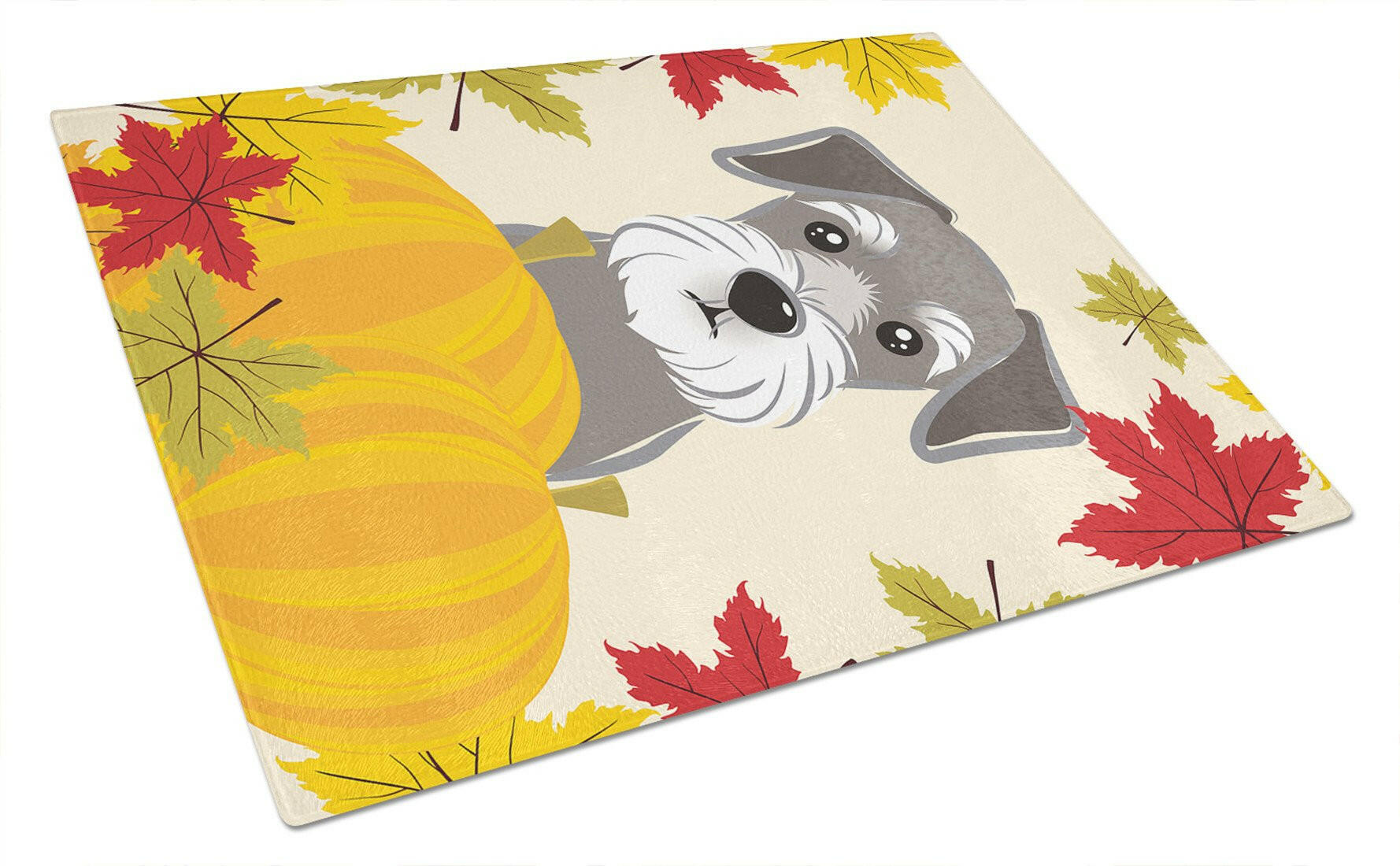 Schnauzer Thanksgiving Glass Cutting Board Large BB2012LCB by Caroline's Treasures