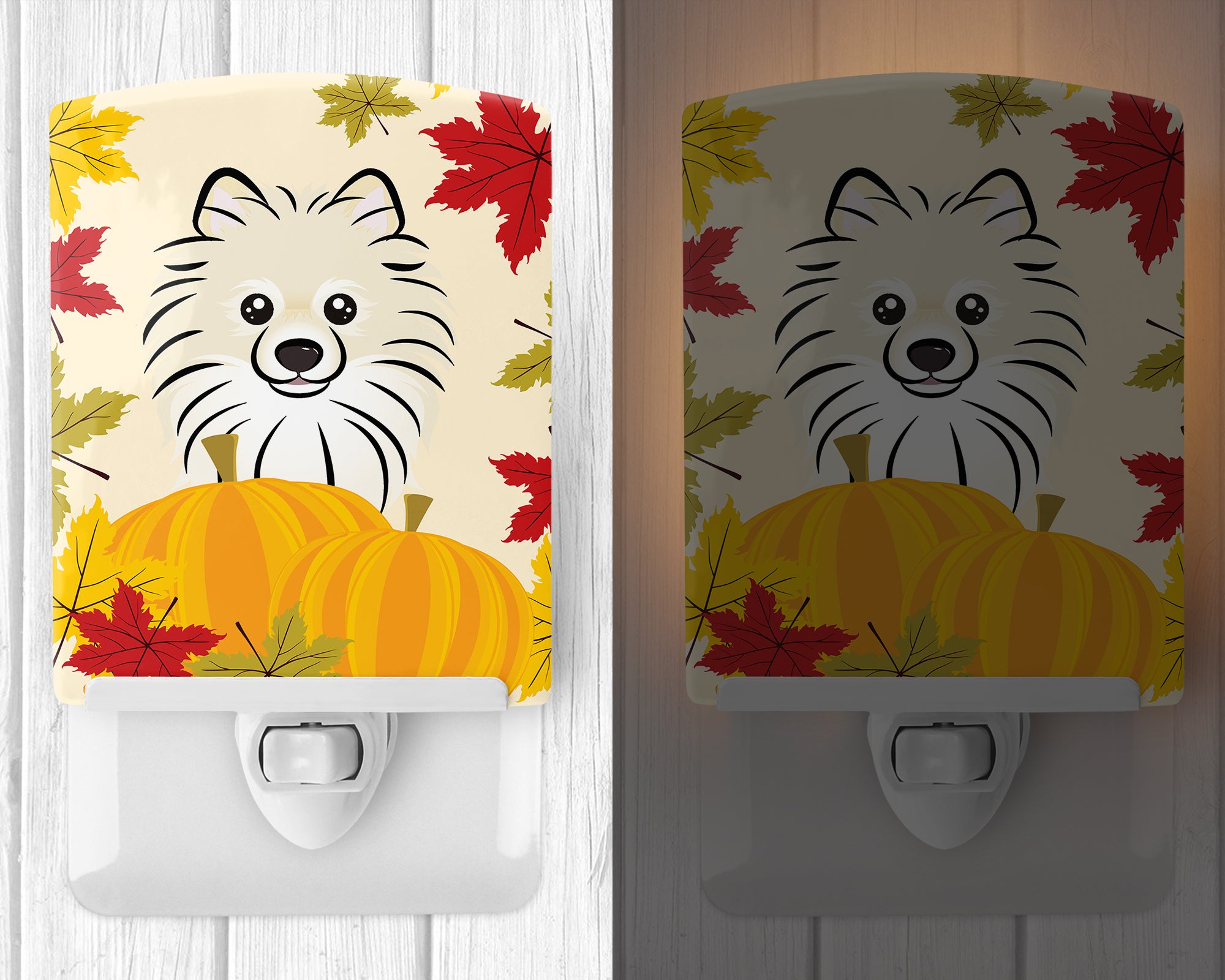 Pomeranian Thanksgiving Ceramic Night Light BB2013CNL - the-store.com