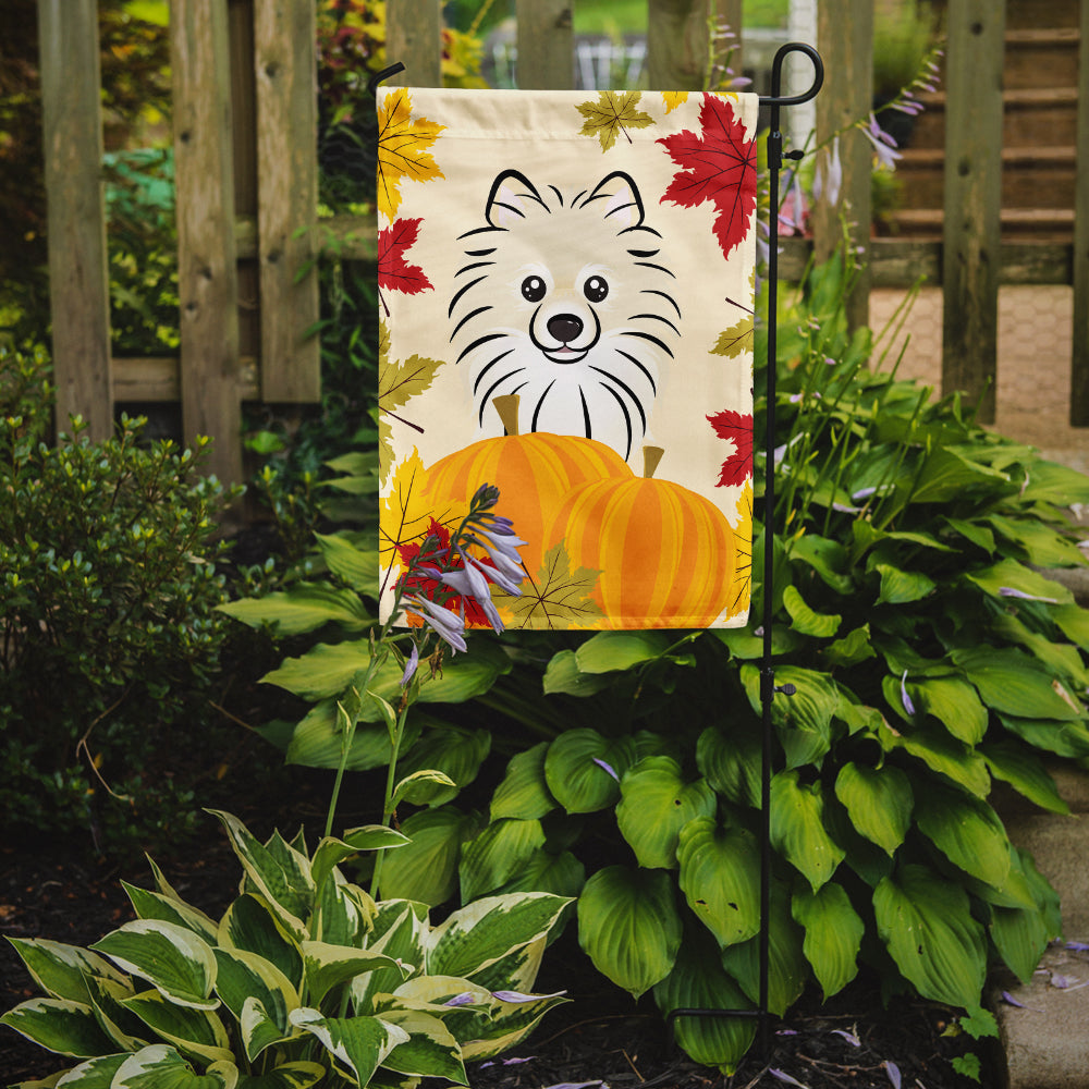 Pomeranian Thanksgiving Flag Garden Size BB2013GF.