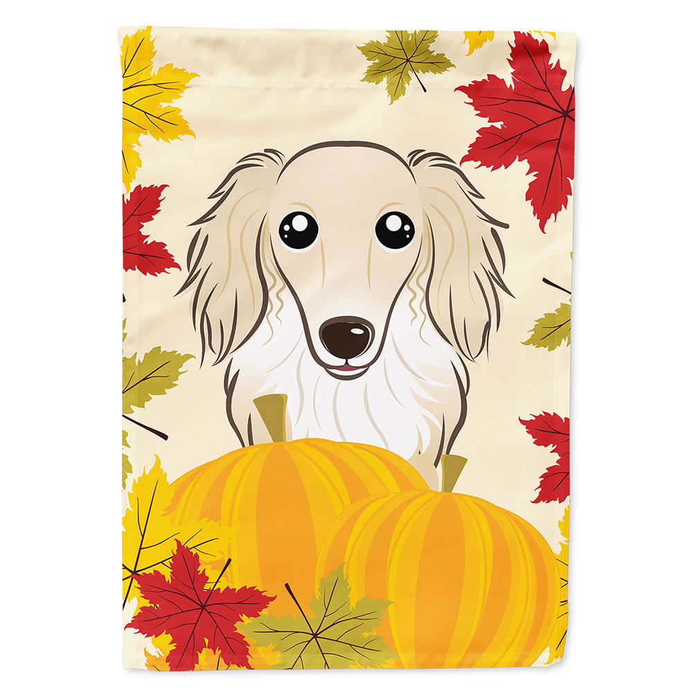 Longhair Creme Dachshund Thanksgiving Flag Canvas House Size BB2018CHF  the-store.com.