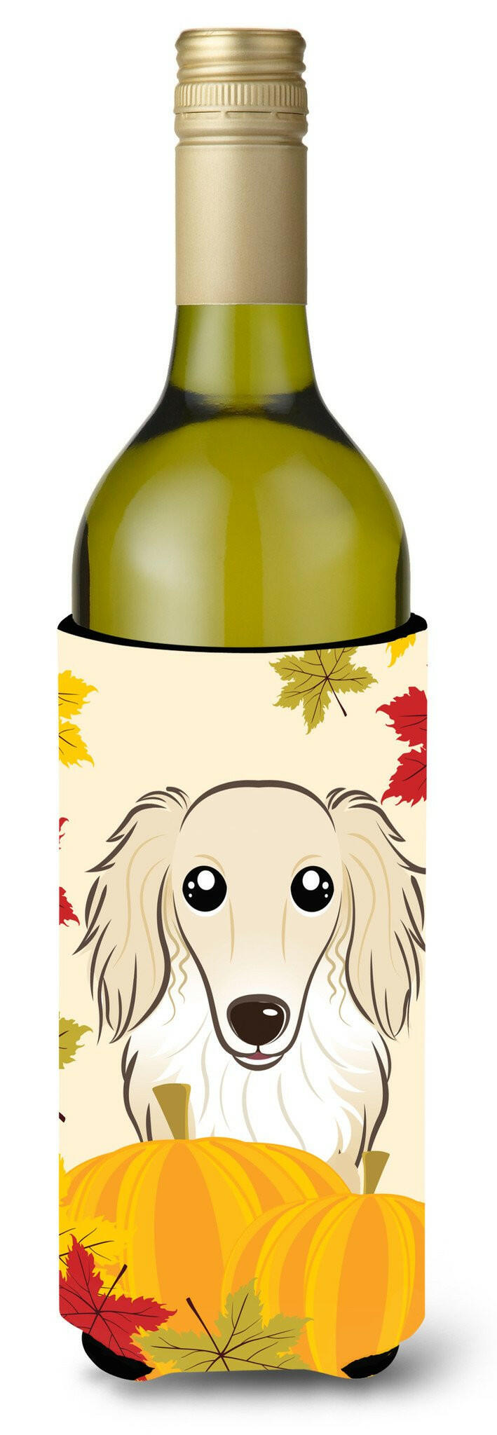 Longhair Creme Dachshund Thanksgiving Wine Bottle Beverage Insulator Hugger BB2018LITERK by Caroline&#39;s Treasures