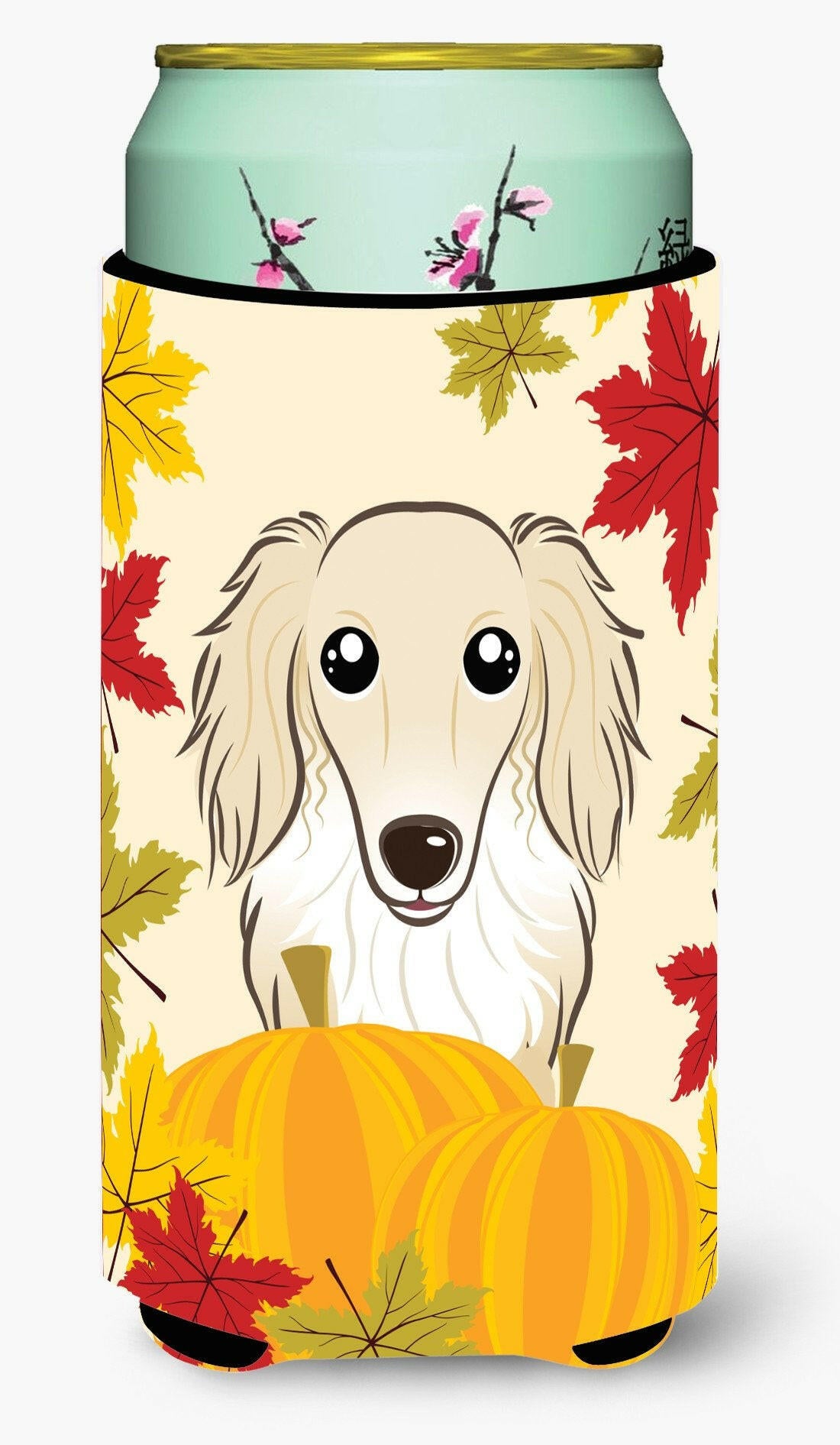 Longhair Creme Dachshund Thanksgiving Tall Boy Beverage Insulator  Hugger BB2018TBC by Caroline's Treasures