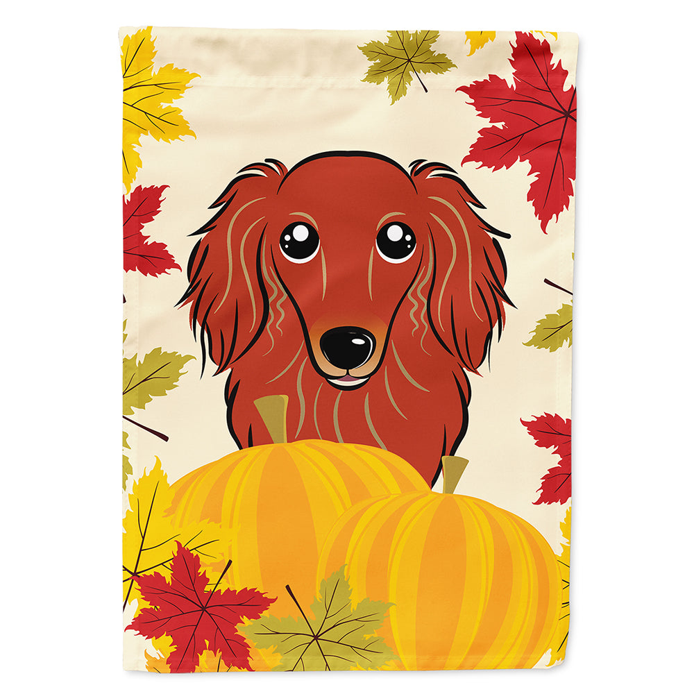 Longhair Red Dachshund Thanksgiving Flag Canvas House Size BB2020CHF  the-store.com.