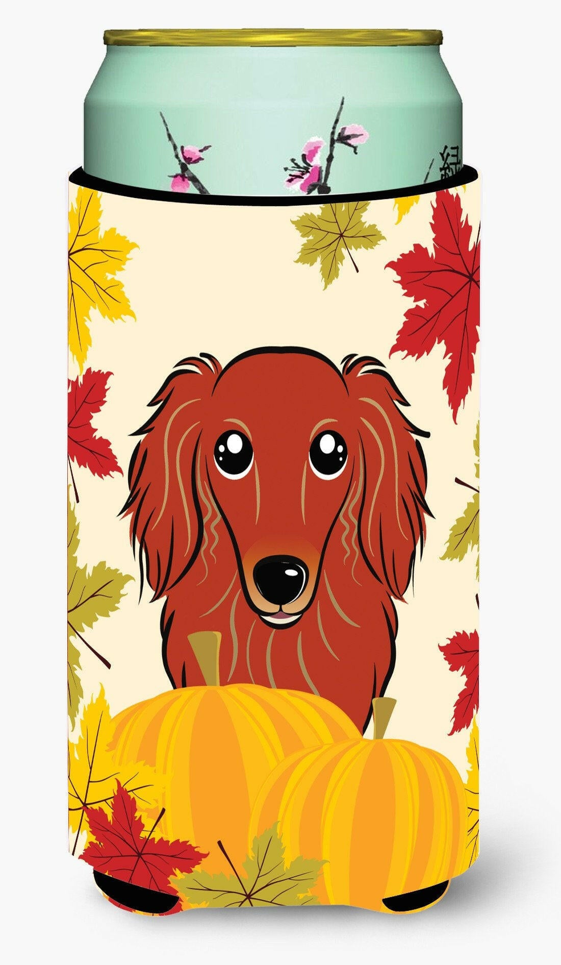 Longhair Red Dachshund Thanksgiving Tall Boy Beverage Insulator  Hugger BB2020TBC by Caroline's Treasures