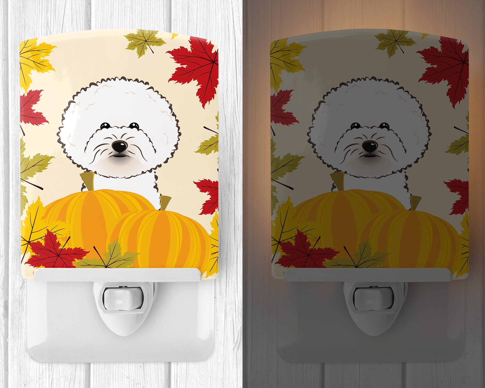 Bichon Frise Thanksgiving Ceramic Night Light BB2023CNL - the-store.com