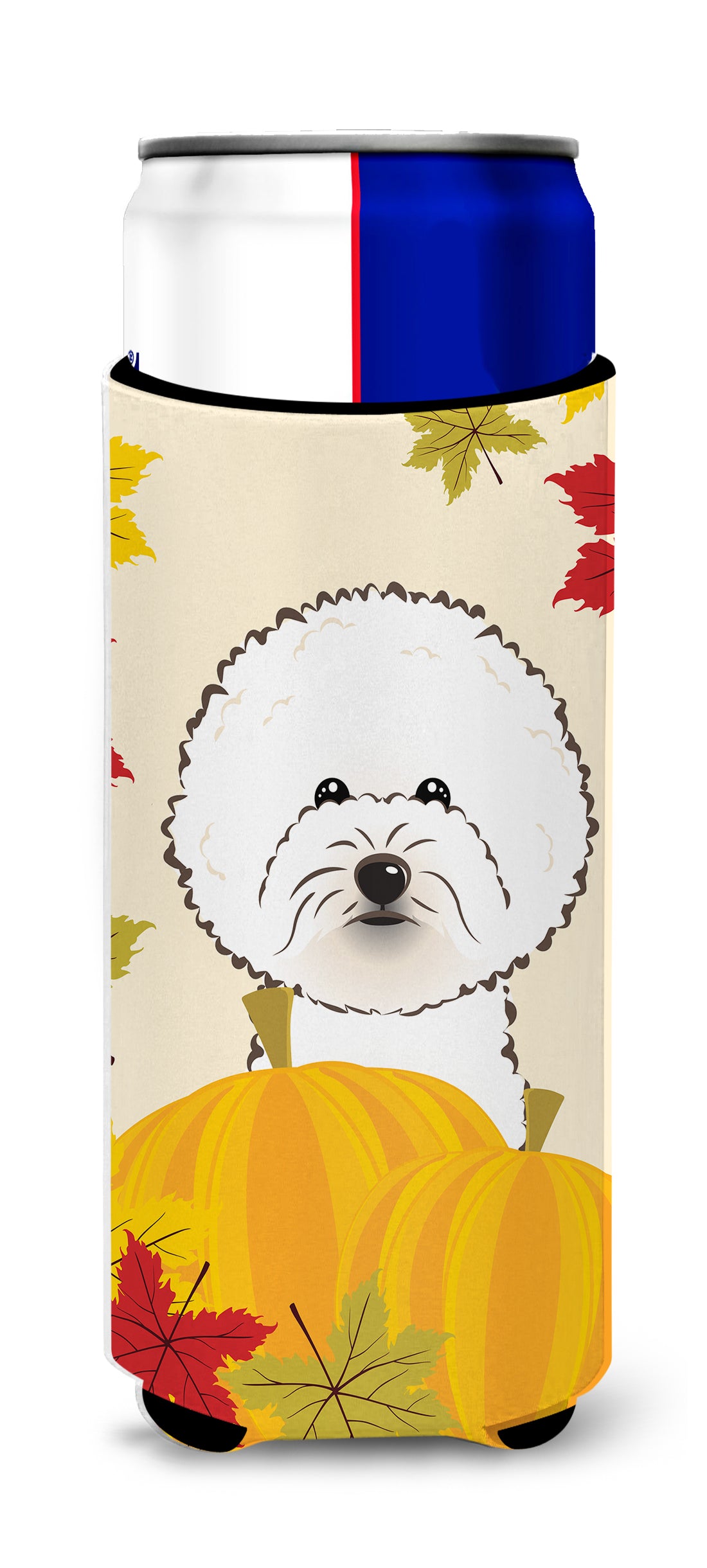 Bichon Frise Thanksgiving  Ultra Beverage Insulator for slim cans BB2023MUK  the-store.com.