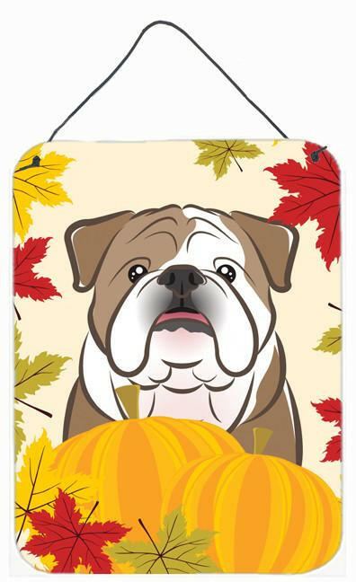 English Bulldog Thanksgiving Wall or Door Hanging Prints BB2025DS1216 by Caroline&#39;s Treasures