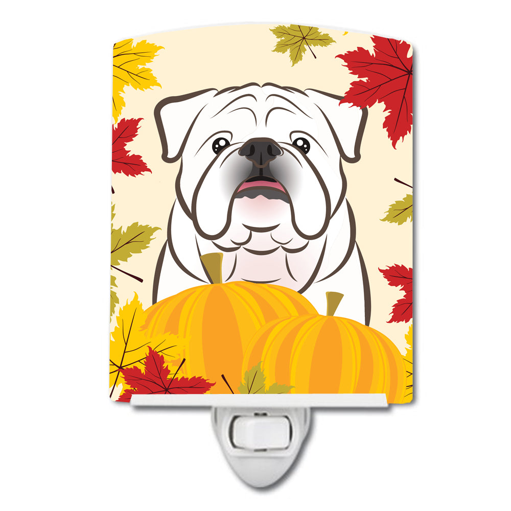 White English Bulldog  Thanksgiving Ceramic Night Light BB2026CNL - the-store.com