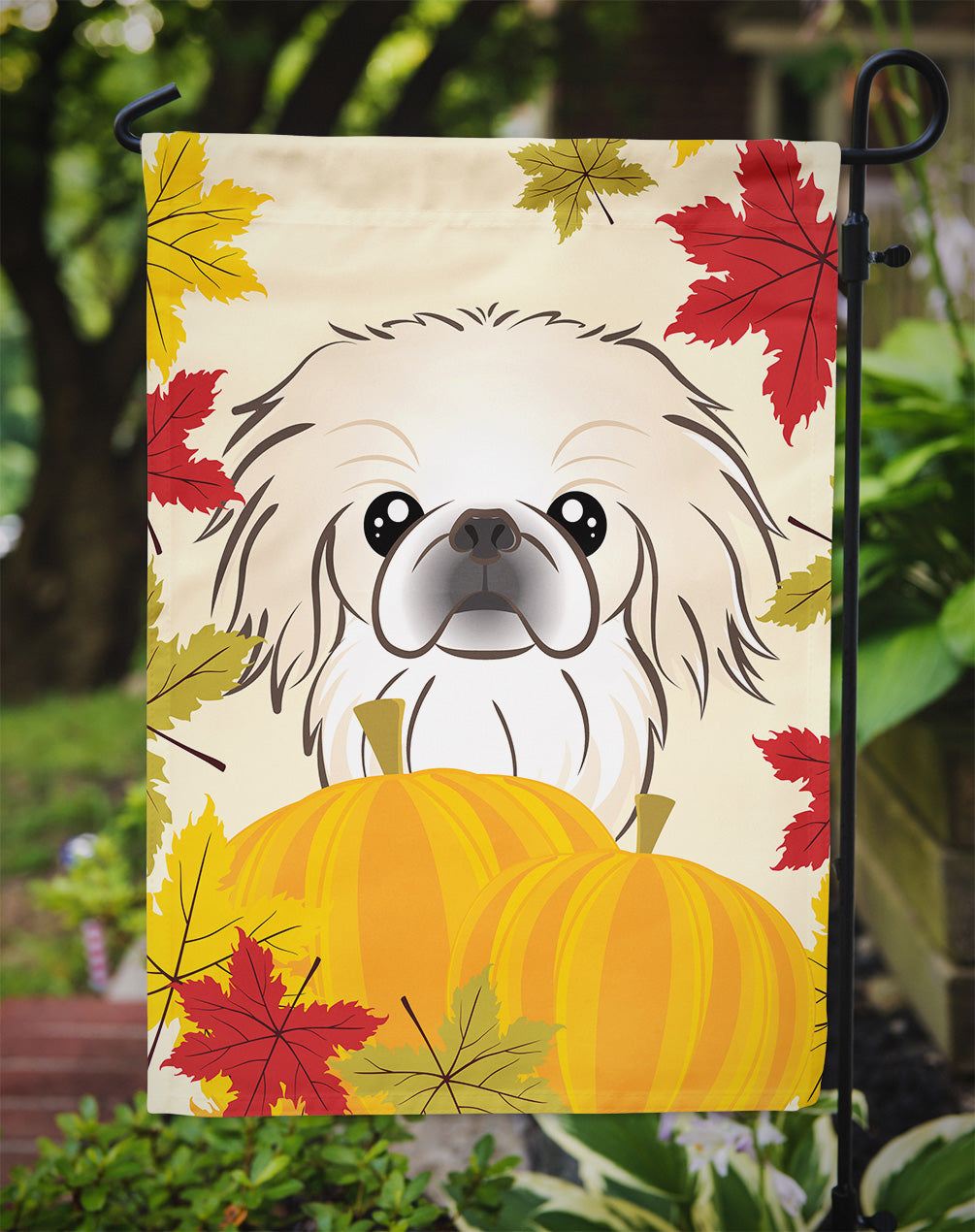 Pekingese Thanksgiving Flag Garden Size BB2027GF.