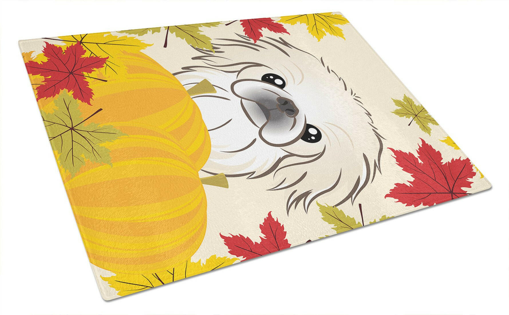 Pekingese Thanksgiving Glass Cutting Board Large BB2027LCB by Caroline's Treasures