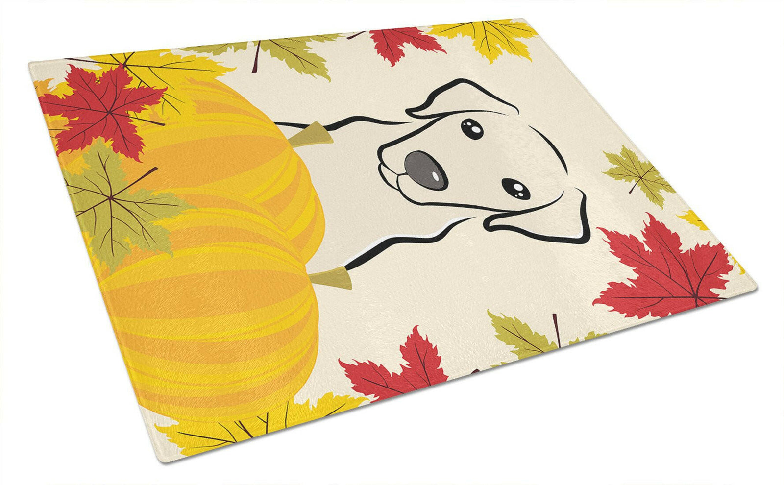 Yellow Labrador Thanksgiving Glass Cutting Board Large BB2028LCB by Caroline's Treasures