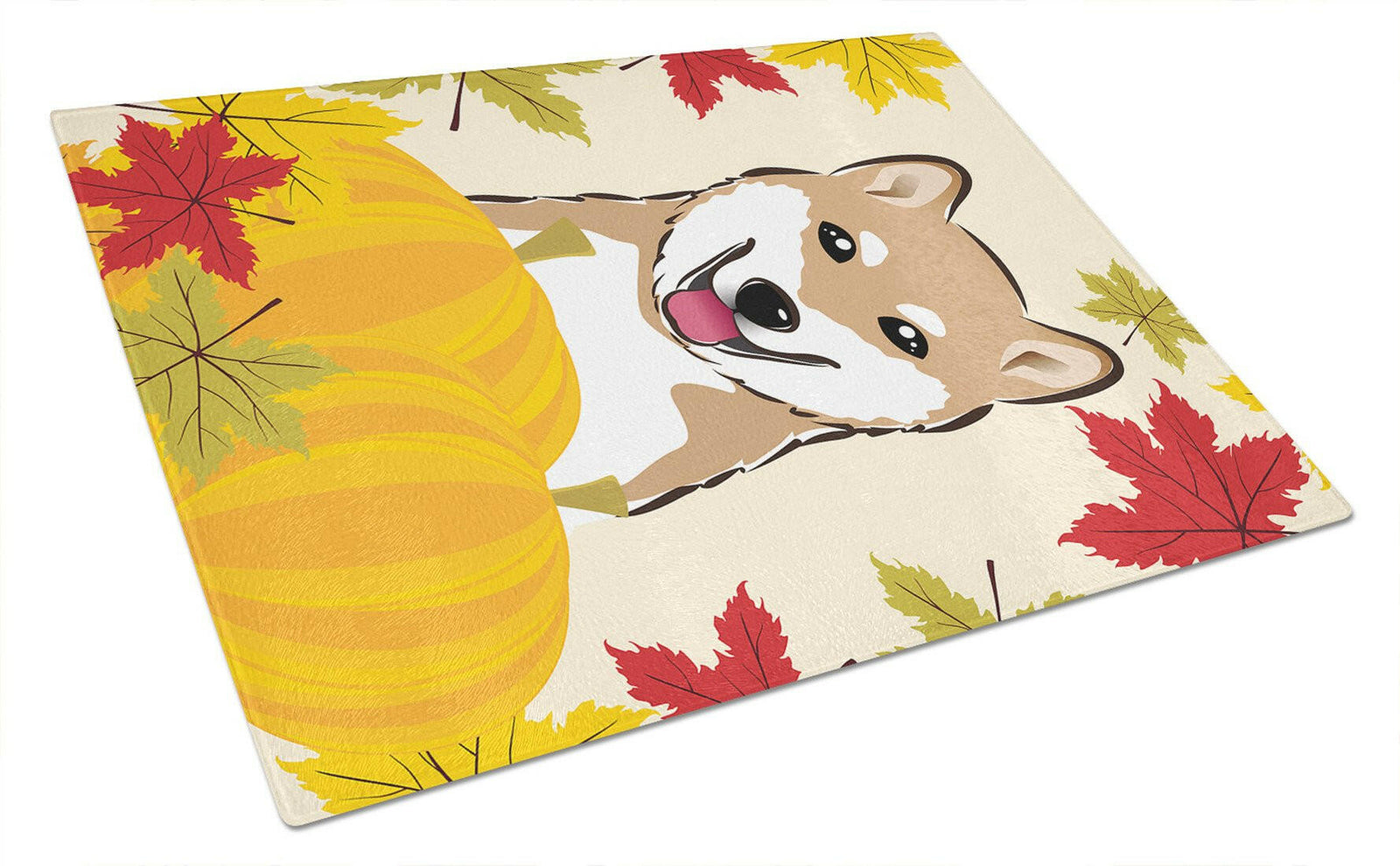 Shiba Inu Thanksgiving Glass Cutting Board Large BB2031LCB by Caroline's Treasures