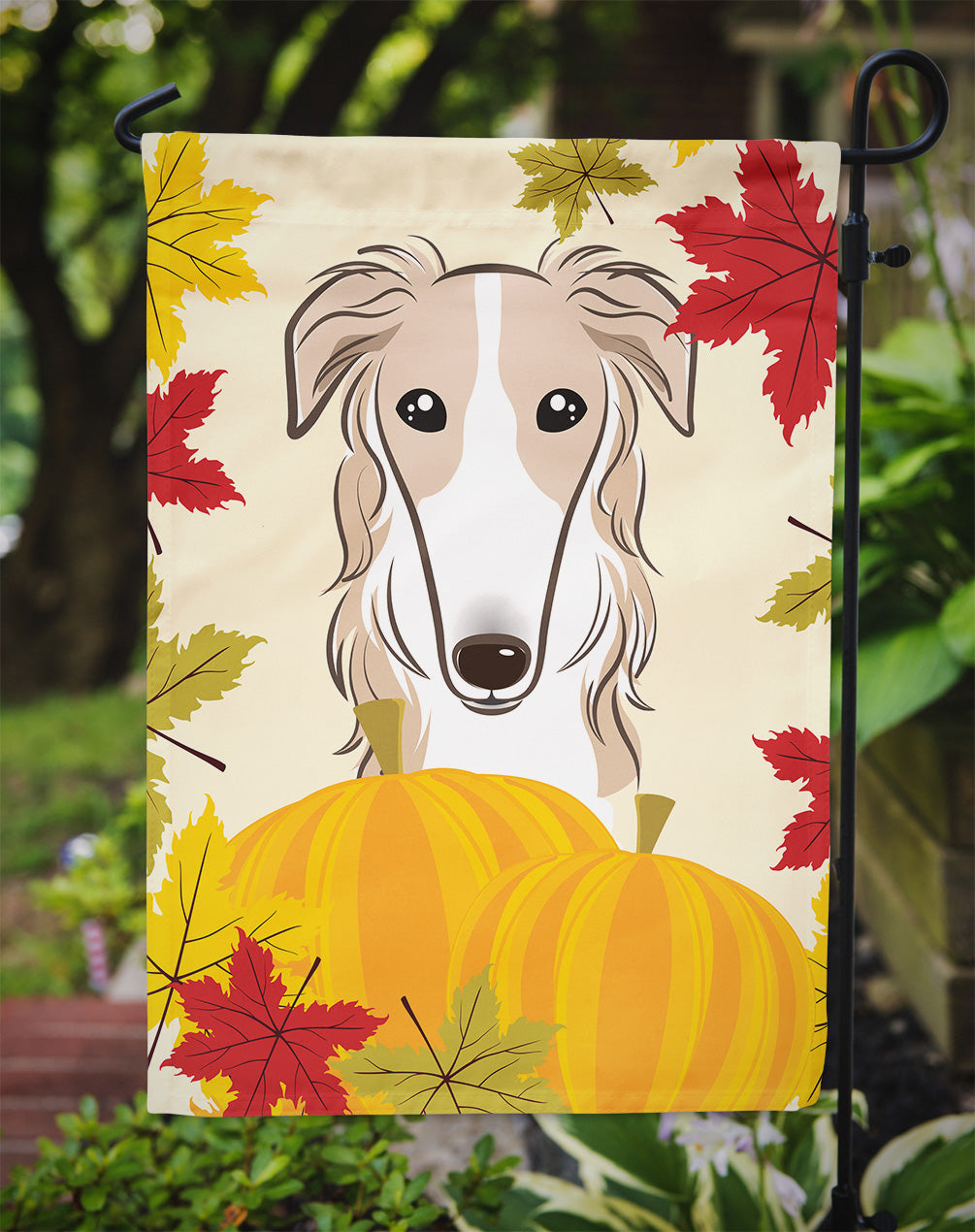 Borzoi Thanksgiving Flag Garden Size BB2034GF.