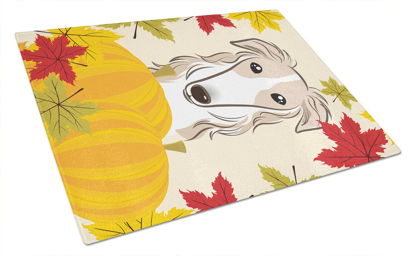 Borzoi Thanksgiving Glass Cutting Board Large BB2034LCB by Caroline's Treasures