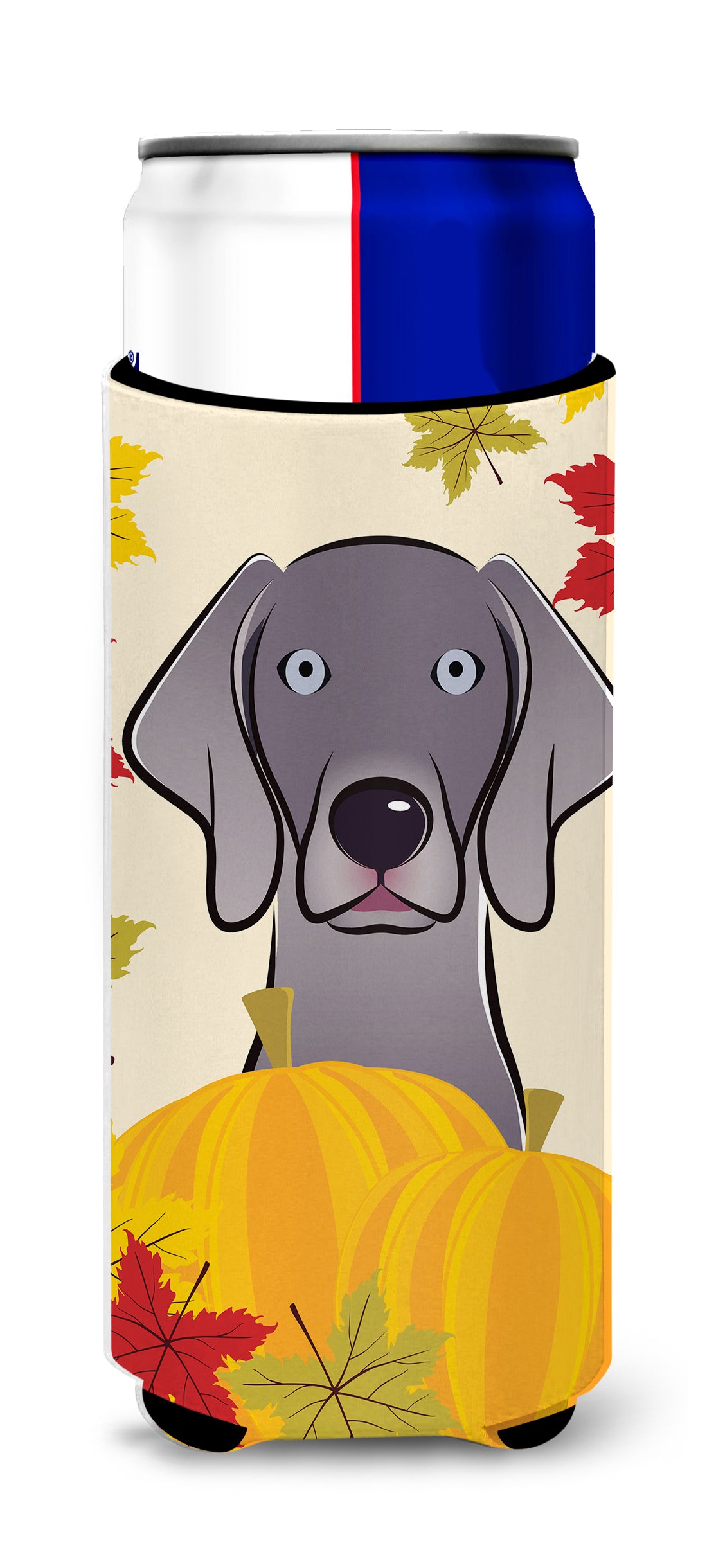 Weimaraner Thanksgiving  Ultra Beverage Insulator for slim cans BB2037MUK  the-store.com.