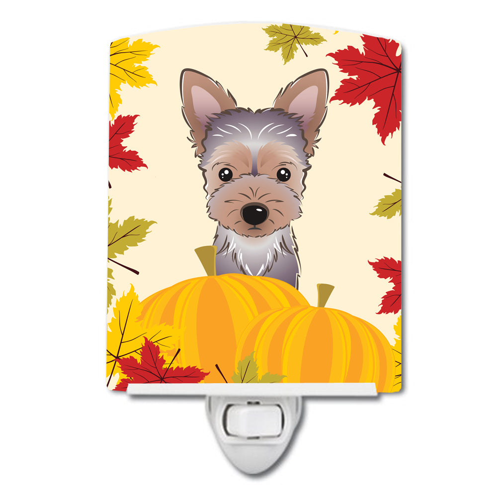 Yorkie Puppy Thanksgiving Ceramic Night Light BB2038CNL - the-store.com