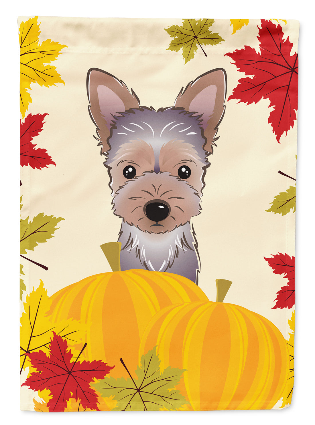 Yorkie Puppy Thanksgiving Flag Garden Size BB2038GF.