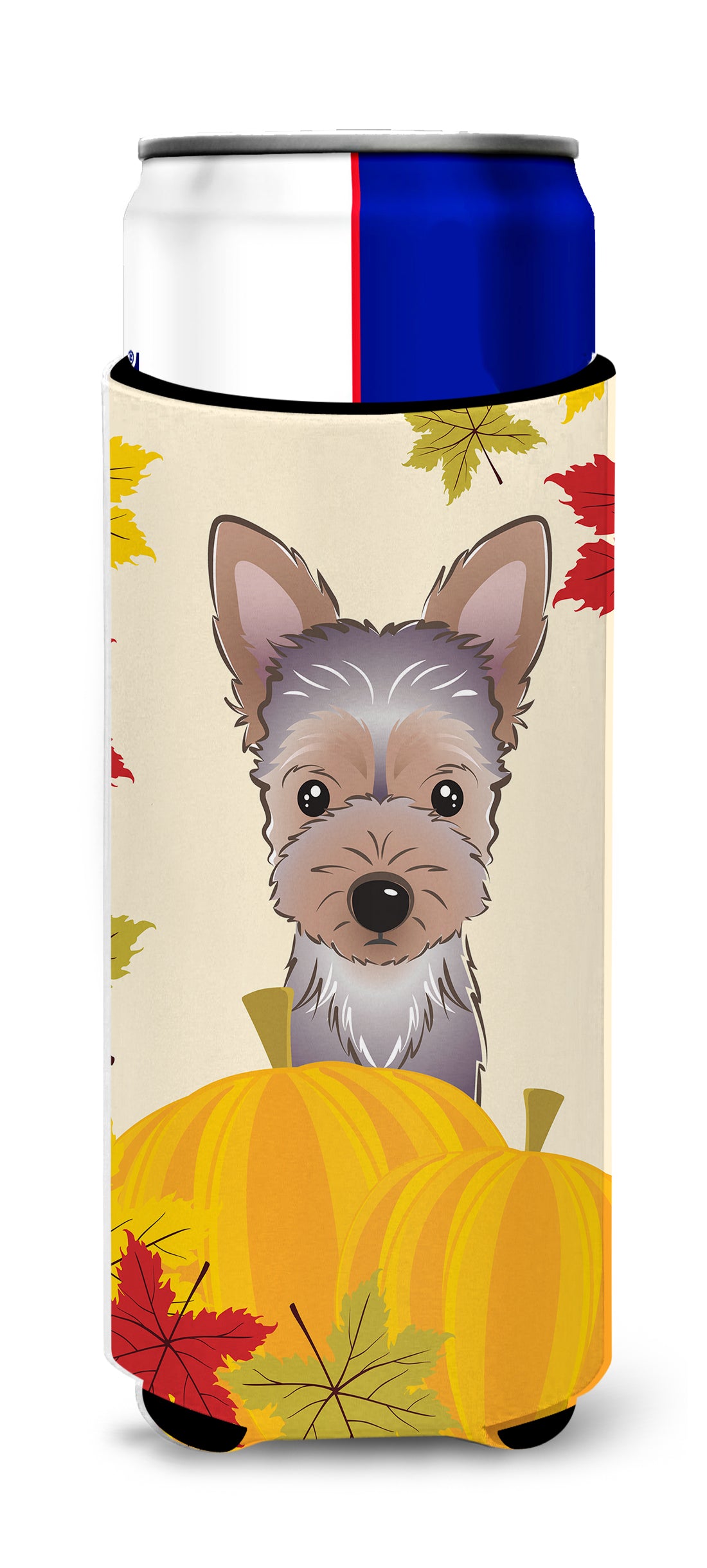 Yorkie Puppy Thanksgiving  Ultra Beverage Insulator for slim cans BB2038MUK  the-store.com.