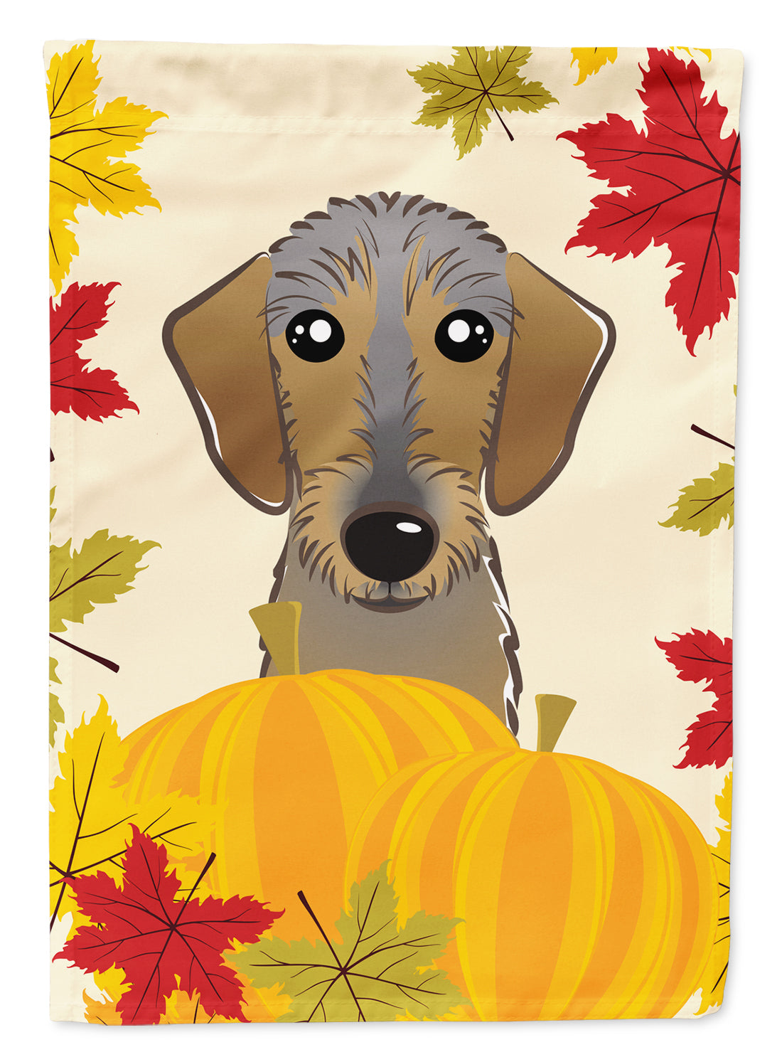 Wirehaired Dachshund Thanksgiving Flag Garden Size BB2039GF.