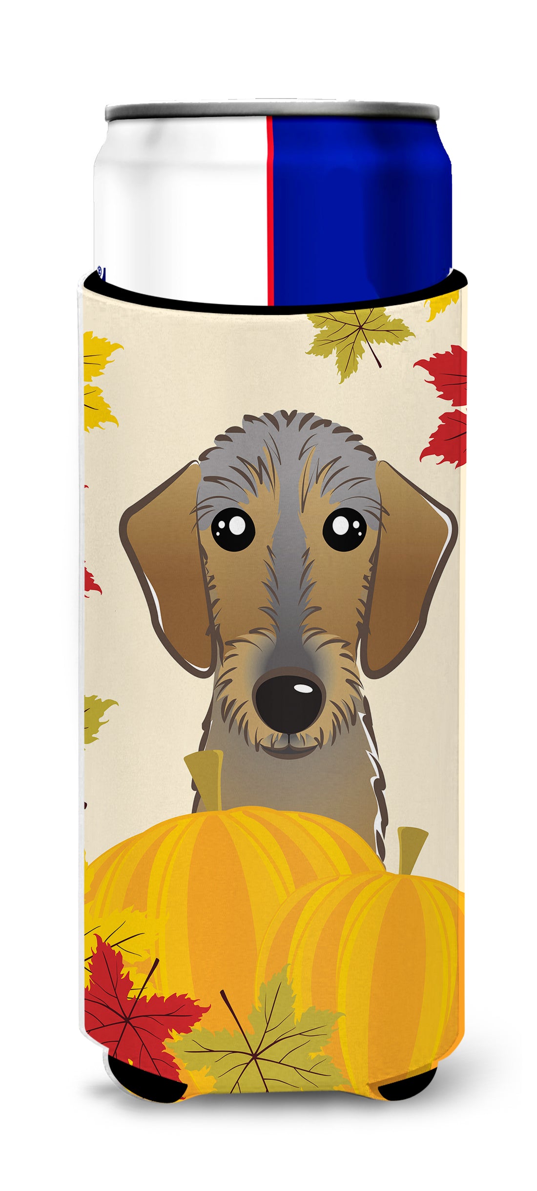 Wirehaired Dachshund Thanksgiving  Ultra Beverage Insulator for slim cans BB2039MUK  the-store.com.