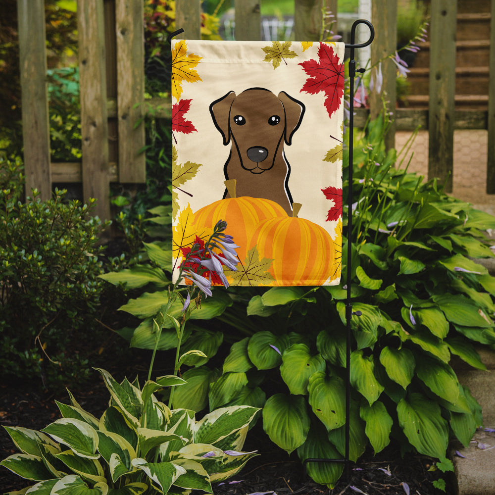 Chocolate Labrador Thanksgiving Flag Garden Size BB2040GF.