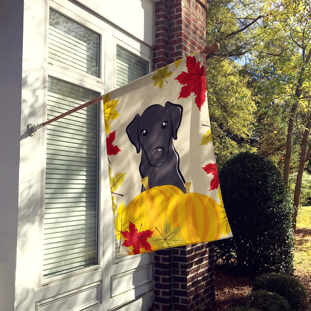 Black Labrador Thanksgiving Flag Canvas House Size BB2041CHF  the-store.com.