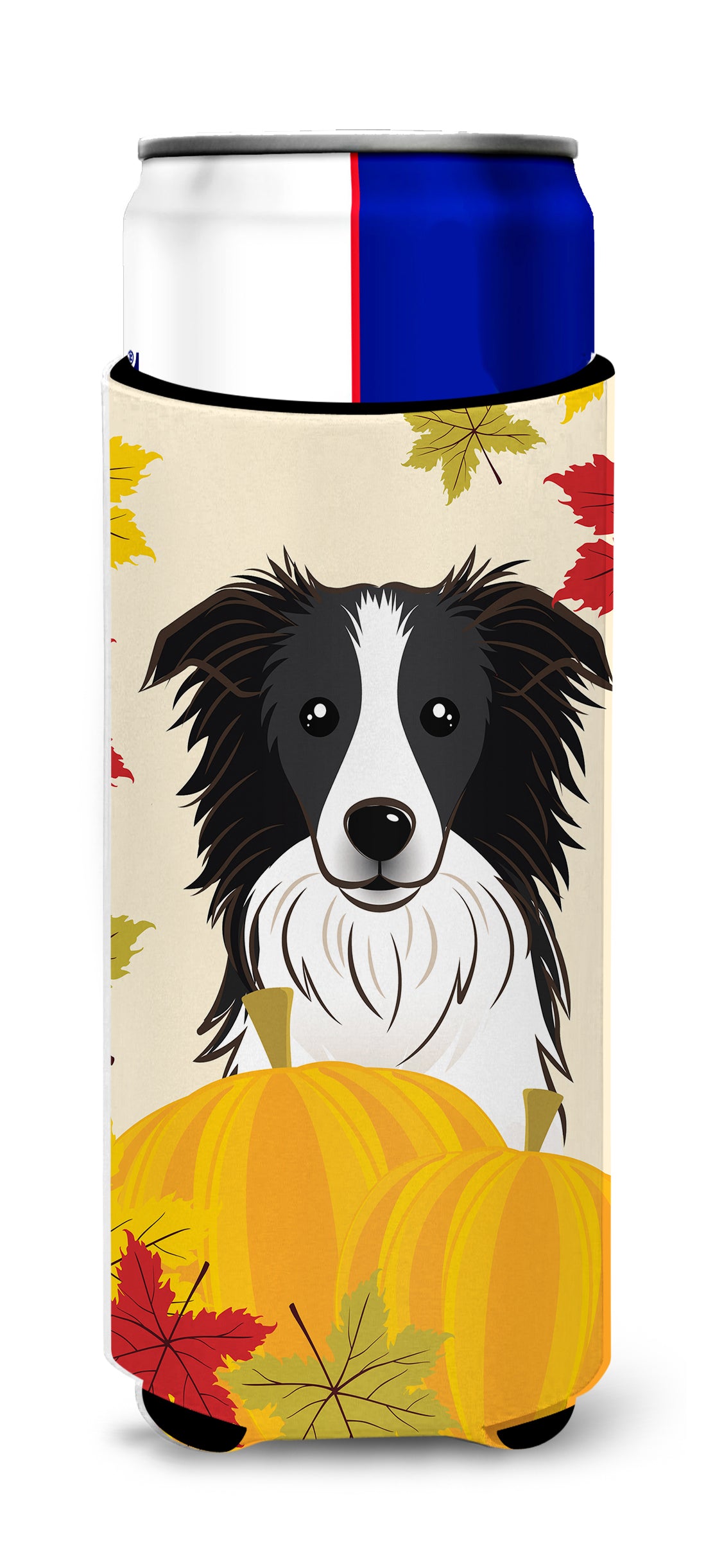 Border Collie Thanksgiving  Ultra Beverage Insulator for slim cans BB2047MUK  the-store.com.