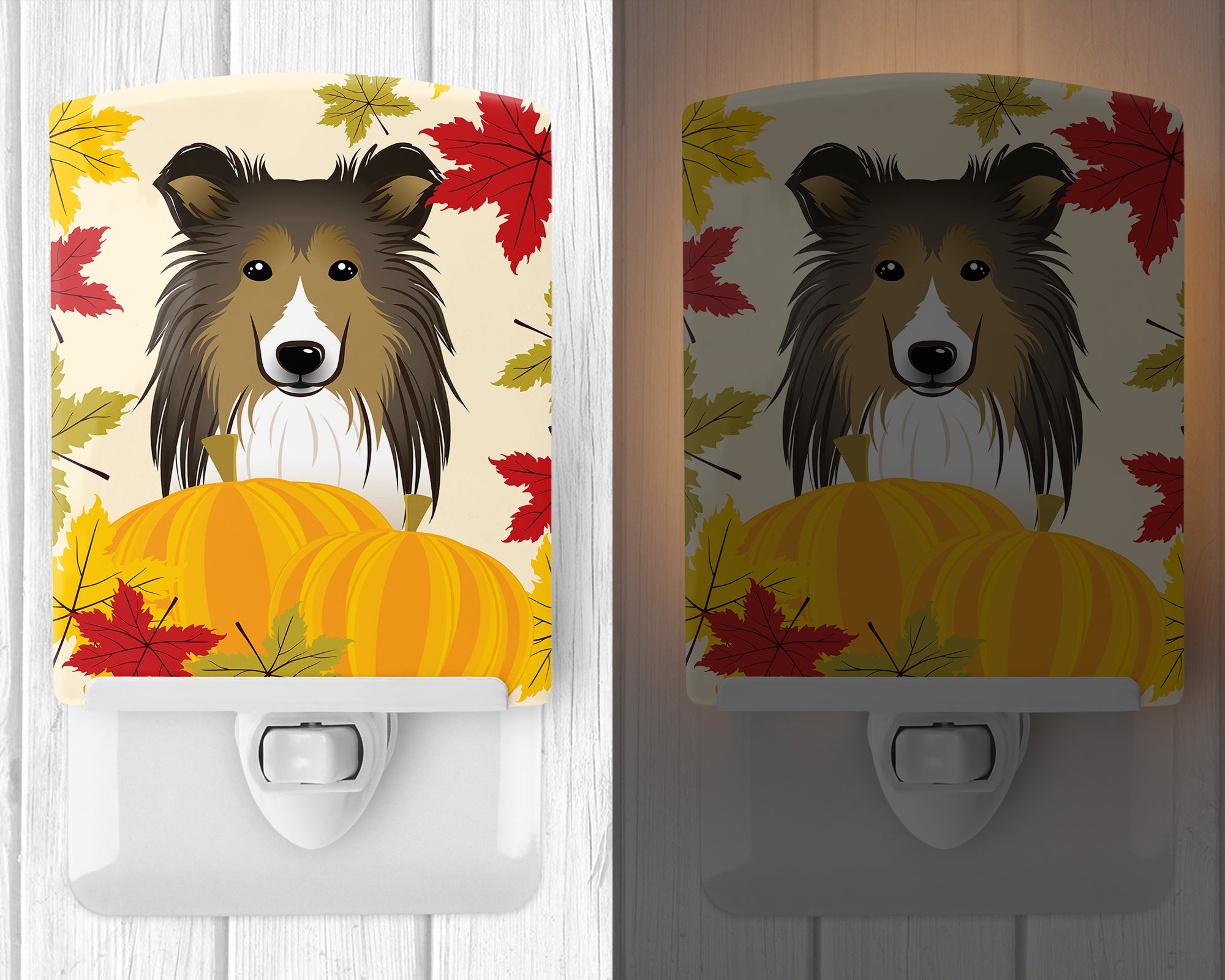 Sheltie Thanksgiving Ceramic Night Light BB2048CNL - the-store.com