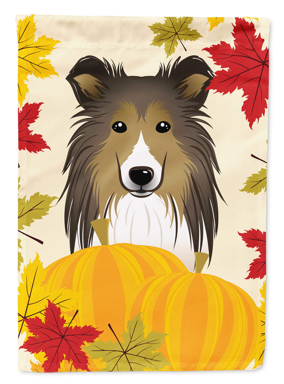 Sheltie Thanksgiving Flag Garden Size BB2048GF.