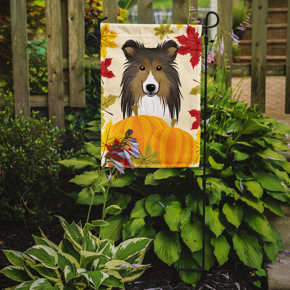 Sheltie Thanksgiving Flag Garden Size BB2048GF.