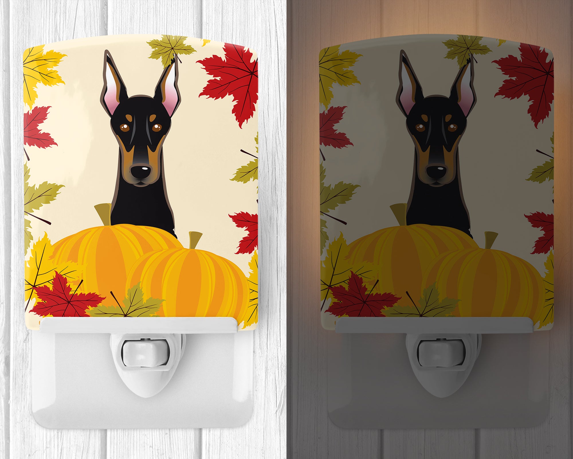 Doberman Thanksgiving Ceramic Night Light BB2051CNL - the-store.com